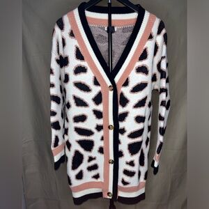 Andthewhy White & Blush Cardigan Size M/L